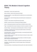 EDUC 701-Module 3-Social Cognitive Theory&period; Questions and Answers 2026