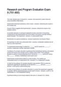 Research and Program Evaluation Exam 8 &lpar;701-800&rpar;&period; Questions and Answers