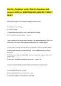 Rise Up - Customer Service Practice Questions and answers RATED A&plus; 2025&sol;2026 100&percnt; VERIFIED CORRECT NEW&excl;&excl;
