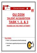 WGU D354 TALENT ACQUISITION     TASK 1&comma; 2&comma; & 3 PASSED ON THE FIRST ATTEMPT 