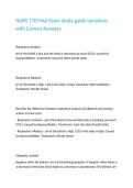 NURS 170 Final Exam study guide questions with Correct Answers 