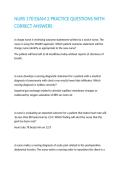 NURS 170 EXAM 2 PRACTICE QUESTIONS WITH CORRECT ANSWERS&period;
