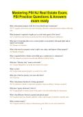 Mastering PSI NJ Real Estate Exam&comma; PSI Practice Questions & Answers  exam ready