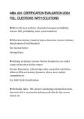 MBA 620 CERTIFICATION EVALUATION 2026 FULL QUESTIONS WITH SOLUTIONS