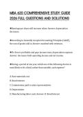 MBA 620 COMPREHENSIVE STUDY GUIDE 2026 FULL QUESTIONS AND SOLUTIONS