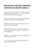MBA 620 FINAL PAPER 2026 EXAMINATION QUESTIONS AND ANSWERS GRADED A&plus;