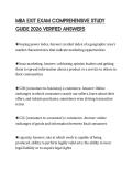 MBA EXIT EXAM COMPREHENSIVE STUDY GUIDE 2026 VERIFIED ANSWERS