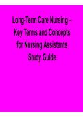Long-Term Care Nursing &ndash; Key Terms and Concepts for Nursing Assistants Study Guide &lpar;2026 Update&rpar;