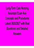Long-Term Care Nursing Assistant Exam &ndash; Key Concepts and Procedures with Real Questions &lpar;2026&ndash;2027 Update&rpar;