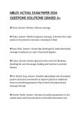 MBLEX ACTUAL EXAM PAPER 2026 QUESTIONS SOLUTIONS GRADED A&plus;