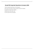 Kerala PSC Important Questions & Answers 2026 &vert; Latest Exam Preparation Notes PDF