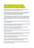 MCAT EXAM PREP 2026 TEST PAPER QUESTIONS AND ACCURATE ANSWERS