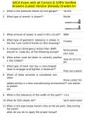 SACA Exam with all Correct & 100&percnt; Verified Answers &vert;Latest Version &vert;Already Graded A&plus;