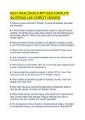 MCAT FINAL EXAM SCRIPT 2026 COMPLETE QUESTIONS AND CORRECT ANSWERS