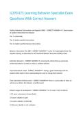 IL290 ILTS Learning Behavior Specialist Exam Questions With Correct Answers
