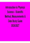 Introduction to Physical Science &ndash; Scientific Method&comma; Measurements & Data Study Guide 2026&ndash;2027