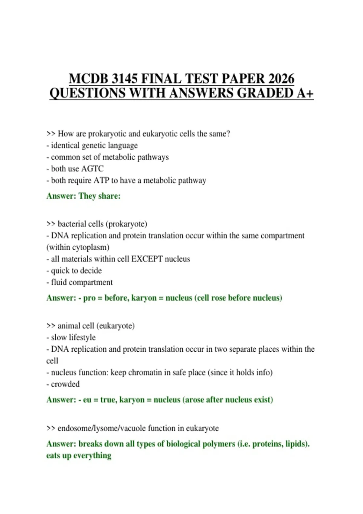 MCDB 3145 FINAL TEST PAPER 2026 QUESTIONS WITH ANSWERS GRADED A+ - MCDB ...