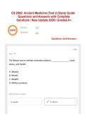 CS 2902&colon; Ancient Medicine &lpar;Test 2&rpar; Study Guide Questions and Answers with Complete Solutions &vert; New Update 2026 &vert; Graded A&plus;