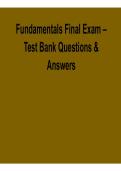 Fundamentals Final Exam &ndash; Test Bank Questions & Answers &lpar;2026 Update&rpar;