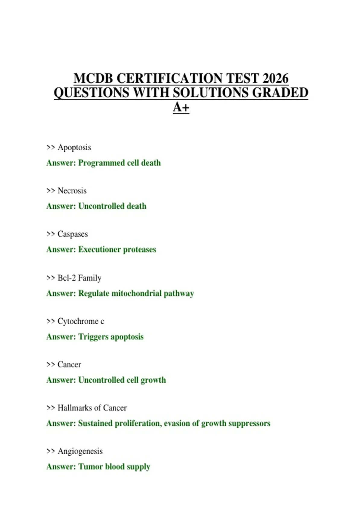 MCDB CERTIFICATION TEST 2026 QUESTIONS WITH SOLUTIONS GRADED A+ - MCDB ...