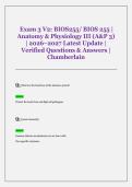 Exam 3 V2&colon; BIOS255&sol; BIOS 255 &vert;  Anatomy & Physiology III &lpar;A&P 3&rpar;  &vert; 2026&ndash;2027 Latest Update &vert;  Verified Questions & Answers &vert;  Chamberlain 