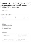 NUR 114 Final Exam Pharmacology Questions and Correct Answers &vert; Latest 2026&sol;2027 Update &vert; Graded A&plus; &vert; 100&percnt; Assured Pass&period;