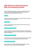 NUR 336 Exam 4 Review Questions With Correct Marking Scheme