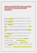 SURGICAL PROCEDURES EXAM&colon; QUESTIONS WITH CORRECT DETAILED ANSWERS &lpar;GRADEDA&plus;&rpar;