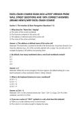 EXCEL CRASH COURSE EXAM 2026 LATEST VERSION FROM WALL STREET QUESTIONS AND 100&percnt; CORRECT ANSWERS &lpar;BRAND NEW&excl;&excl;&rpar;&sol;WSP EXCEL CRASH COURSE