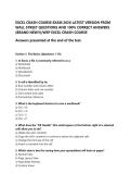 EXCEL CRASH COURSE EXAM 2026 LATEST VERSION FROM WALL STREET QUESTIONS AND 100&percnt; CORRECT ANSWERS &lpar;BRAND NEW&excl;&excl;&rpar;&sol;WSP EXCEL CRASH COURSE
