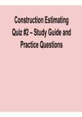 Construction Estimating Quiz 2 &ndash; Study Guide and Practice Questions &lpar;2026 Update&rpar;