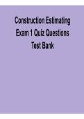 Construction Estimating Exam 1 &ndash; Quiz Questions Test Bank &lpar;2026 Update&rpar;