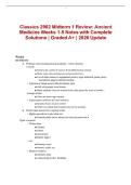 Classics 2902 Midterm 1 Review&colon; Ancient Medicine Weeks 1-5 Notes with Complete Solutions &vert; Graded A&plus; &vert; 2026 Update 