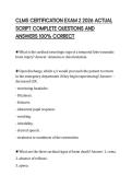 CLMS CERTIFICATION EXAM 2 2026 ACTUAL SCRIPT COMPLETE QUESTIONS AND ANSWERS 100&percnt; CORRECT