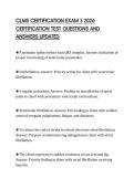 CLMS CERTIFICATION EXAM 3 2026 CERTIFICATION TEST QUESTIONS AND ANSWERS UPDATED