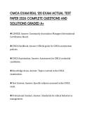 CMCA EXAM REAL 120 EXAM ACTUAL TEST PAPER 2026 COMPLETE QUESTIONS AND SOLUTIONS GRADED A&plus;