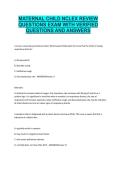 Maternal Child Nursing NCLEX Review Comprehensive Study Guide Practice Questions and Key Concepts