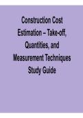 Construction Cost Estimation &ndash; Take-off&comma; Quantities&comma; and Measurement Techniques Study Guide &lpar;2026 Update&rpar;