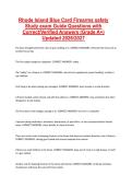 Rhode Island Blue Card Firearms safety Study exam Guide Questions with Correct&sol;Verified Answers &lpar;Grade A&plus;&rpar; Updated 2026&sol;2027