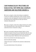 CMS PHARMACOLOGY PROCTORED 250 EXAM ACTUAL TEST PAPER 2026 COMPLETE QUESTIONS AND SOLUTIONS GRADED A&plus;