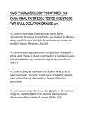 CMS PHARMACOLOGY PROCTORED 250 EXAM FINAL PAPER 2026 TESTED QUESTIONS WITH FULL SOLUTION GRADED A&plus;