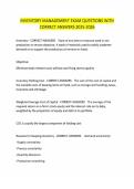 INVENTORY MANAGEMENT EXAM QUESTIONS WITH CORRECT ANSWERS 2025-2026