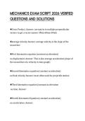 MECHANICS EXAM SCRIPT 2026 VERIFIED QUESTIONS AND SOLUTIONS