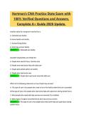 Hartman's CNA Practice State Exam 2026 Complete Material with Verified Questions and Answers