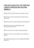 CMTO MCQ EXAM ACTUAL TEST PAPER 2026 COMPLETE QUESTIONS AND SOLUTIONS GRADED A&plus;