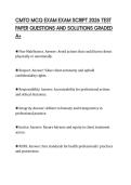 CMTO MCQ EXAM EXAM SCRIPT 2026 TEST PAPER QUESTIONS AND SOLUTIONS GRADED A&plus;