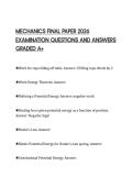 MECHANICS FINAL PAPER 2026 EXAMINATION QUESTIONS AND ANSWERS GRADED A&plus;