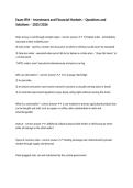 Exam IFM &ndash; Investment and Financial Markets &ndash; Questions and Solutions &ndash; 2025&sol;2026