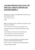 COACHING PRINCIPLES EXAM ACTUAL TEST PAPER 2026 COMPLETE QUESTIONS AND SOLUTIONS GRADED A&plus;