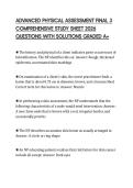 ADVANCED PHYSICAL ASSESSMENT FINAL 3 COMPREHENSIVE STUDY SHEET 2026 QUESTIONS WITH SOLUTIONS GRADED A&plus;